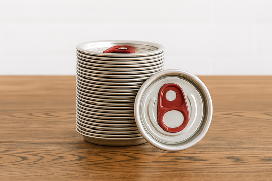 CanGo Silver Lids with Red Tab – Sleeve of 100